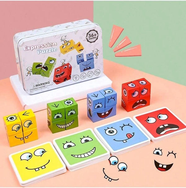 Face Changing Magic Cube Game – Fun Expression Puzzle & Pattern Matching Educational Toy for Kids